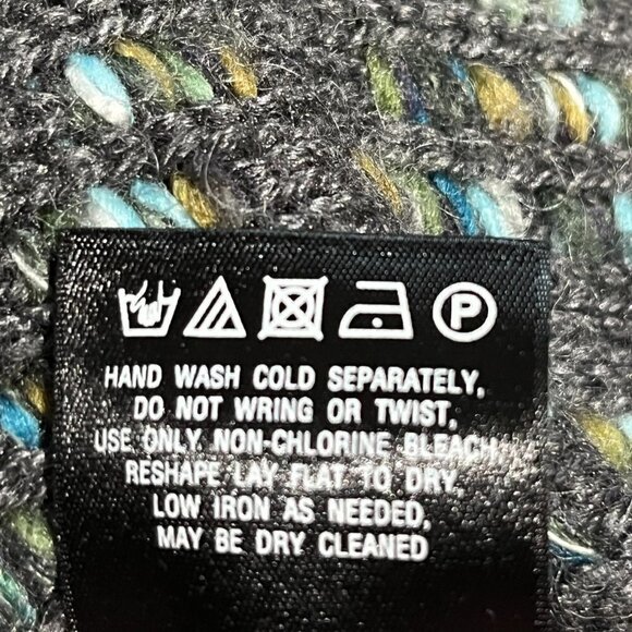 Anthropologie Moth Keavey Jacquard Wool Mohair Chunky Green Cardigan - Picture 12 of 12